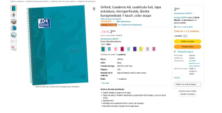 Cuaderno A4 oxford a tan solo 2€
