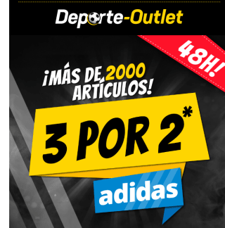 3x2 en artículos Adidas desde Deportes outle