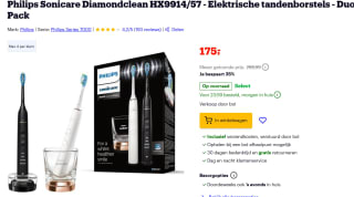 Philips Sonicare DiamondClean Serie 9000 - Duopakket met 2x geavanceerde sonische elektrische tandenborstels voor €175 bij Boll