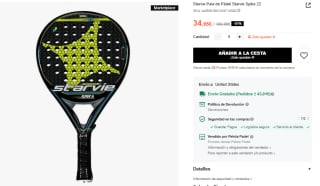 Starvie Pala de Pádel Starvie Spika 22 por 34,95€