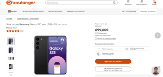 Smartphone Samsung Galaxy S23 Noir 128Go 5G à 699€