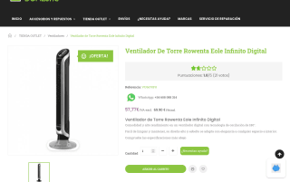 Ventilador torre Rowenta Eole Infinito digital por 69,90€