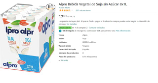 2 Packs de 8 Unidades de 1L de Alpro Bebida Vegetal de Soja sin Azúcar por 26.28€