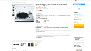 Tocadiscos Audio-Technica AT-LP120X pork solo 249,99€