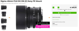Sigma 45mm f/2.8 DG DN (C) SE voor €399 bij fotodevakman