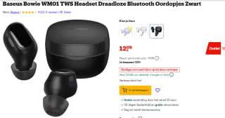 Oordopjes TWS Baseus Bowie WM01 (zwart) voor €12,09 bij Bol