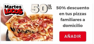 Pizza Familiar + pizza mediana por 16€ en Telepizza