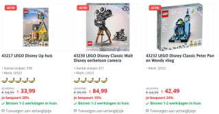 15% korting op diverse LEGO series bij Toychamp