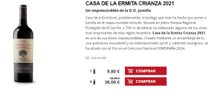 6 Botellas de Casa de la Ermita Crianza 2021 por 38€