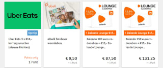 Diverse deals voor 1 ING punt per stuk met evt. een bijbetaling