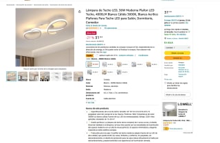 Lámpara de Techo LED 36W Moderna-4000LM 3000K a solo 27,99€