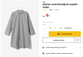 Dames doorknoopjurk voor €9 bij de Hema