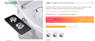 Bidé no eléctrico con boquilla doble retráctil autolimpiable, limpieza delantera y trasera por 26,32€