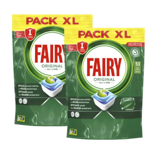 2 Packs de Cápsulas para lavavajillas Fairy Original 53 LV por 17.49€ (Cuenta Nueva 8.75€)