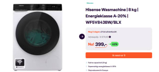 Hisense Wasmachine 8KG 1400rpm Energieklasse A- voor €399 bij Ibood