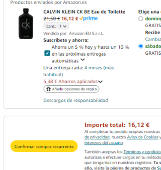 Calvin Klein CK Be Eau de Toilette 100ml por 16,12€ y la de 200ml por 23,68€