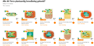 Alle AH Terra plantaardig broodbeleg 1+1 gratis bij de AH