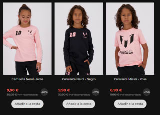 Oferta 75% descuento en colección ropa Messi