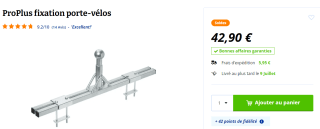 Fixation porte-vélos ProPlus à 42,90€