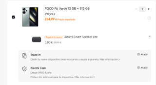 Xiaomi POCO F6 de 12GB/512GB + gratis Xiaomi Smart Speaker Lite por 254,99€