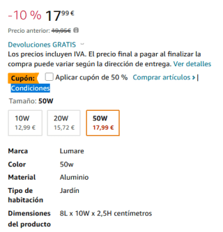 Foco LED 50W Extraplano IP65 3000K por solo 8,99€