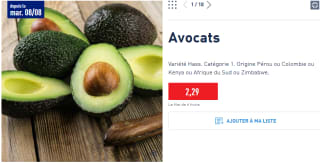 Lot de 6 avocats à 2,29€