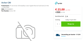 TP-Link Archer C80 voor €27,83 bij Senetic