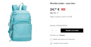 Mochila Reebok Linden por 24.99€