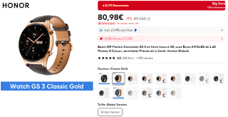 Montre Connectée Honor Watch GS 3 à 80,98€