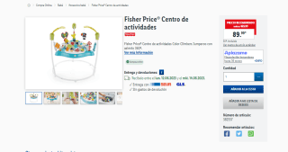 Marca Fisher Price® Centro de actividades por 89,99€