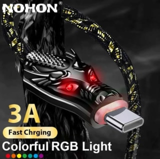 Cable USB tipo C con luz LED a solo 3€