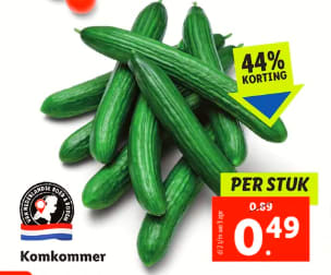 1 Komkommer voor 49 cent bij de Lidl