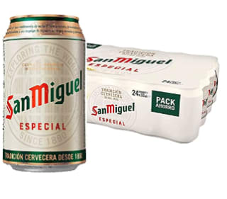 48 latas de 33cl de cerveza San Miguel Especial Premium Lager por 21.42€