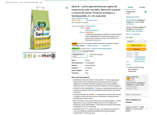 Sanicat Lecho aglomerante para gatos de mazorca maíz reciclada por 5,49€