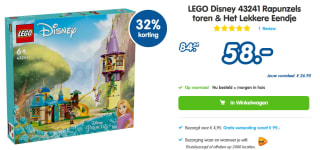LEGO Disney Rapunzels toren & Het Lekkere Eendje voor €58 bij Mister Bricks