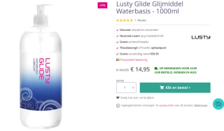1 Liter Lusty Glide Glijmiddel Waterbasis voor €14,95 bij Sextoyland