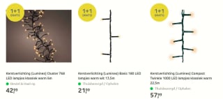 1 + 1 gratis op Kerstverlichting met Praxis Plus