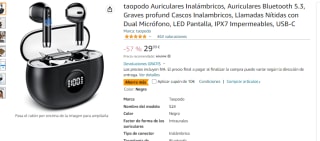 Auriculares Inalámbricos con Bluetooth 5.3 por 9.49€