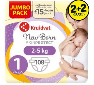 Kruidvat NewBorn luiers 2+2 gratis bij Kruidvat