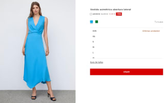 Vestido asimétrico abertura lateral de Mujer por 13.99€
