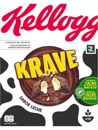 Kellogg's Krave Sabor Leche 375g por 3,57€.