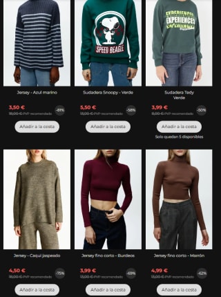 Lefties oferta hasta 85% descuento precios mínimos