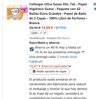 42 rollos Colhogar Ultra Suave XXL por 14,59€