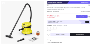 Kärcher Aspirador en seco y húmedo WD 2 Plus V por 36.95€