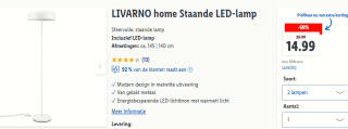 LIVARNO home Staande LED-lamp voor €14,99 in de Lidl webshop