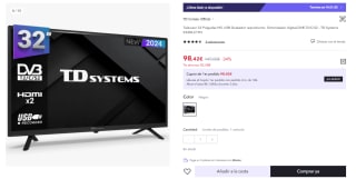 Televisor 32 pulgadas Led HD, múltiples conexiones - TD Systems K32DLC19H por 86.42€