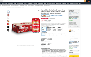 28 Latas de 33cl Mahou 5 Estrellas a tan solo 14,01€