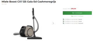 Miele Boost CX1 125 Gala Edition stofzuiger voor €295 bij Lunenburg