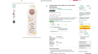 4 x Tulipán Negro Gel de Baño Coco Pure White o Candy Fantasy 650 Mililitros por 4,86€