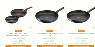 t/m zondag 5 mei 25% korting op alle Tefal pannen bij Blokker